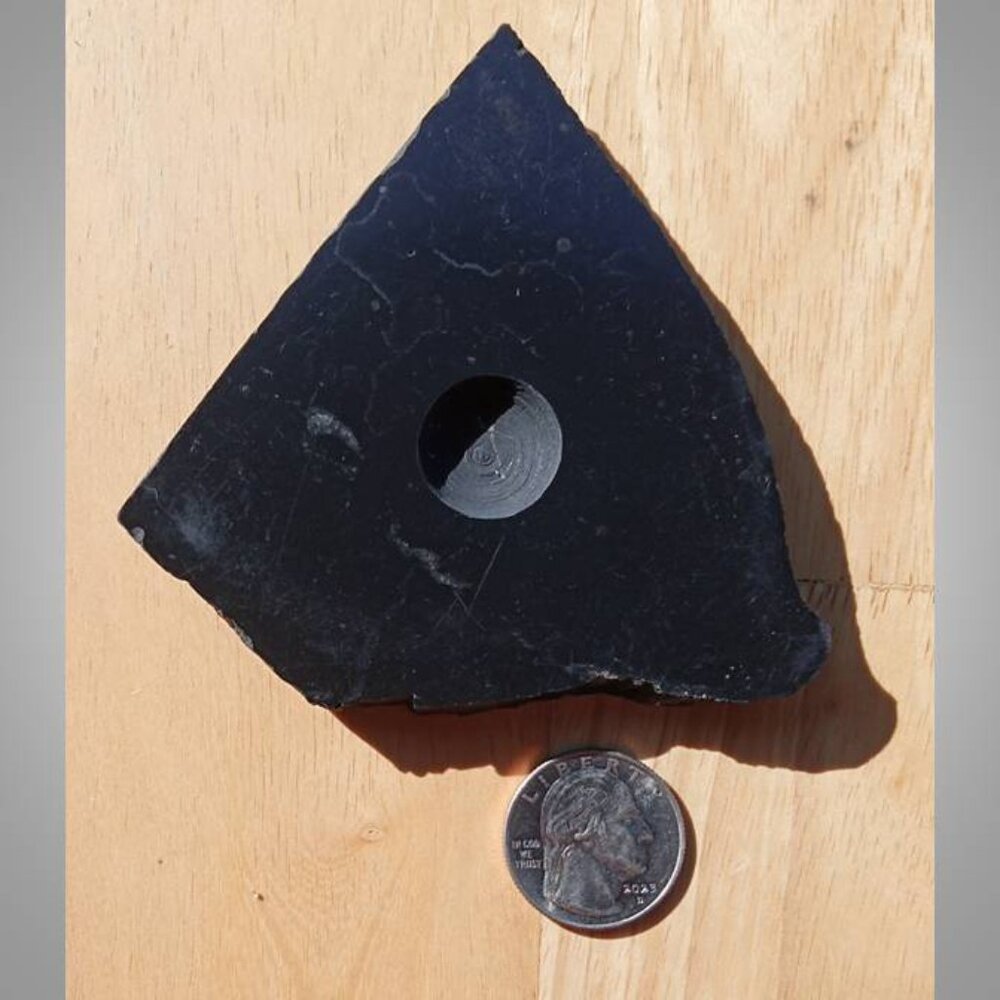 #7 SHUNGITE rock stone crystal sphere STAND purification insomnia - Picture 3 of 6